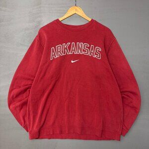 Vintage Nike Arkansas Razorbacks Center Swoosh Red Used Sweatshirt XL